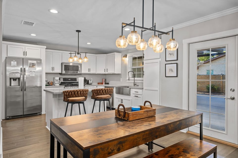 Dining room and kitchen
