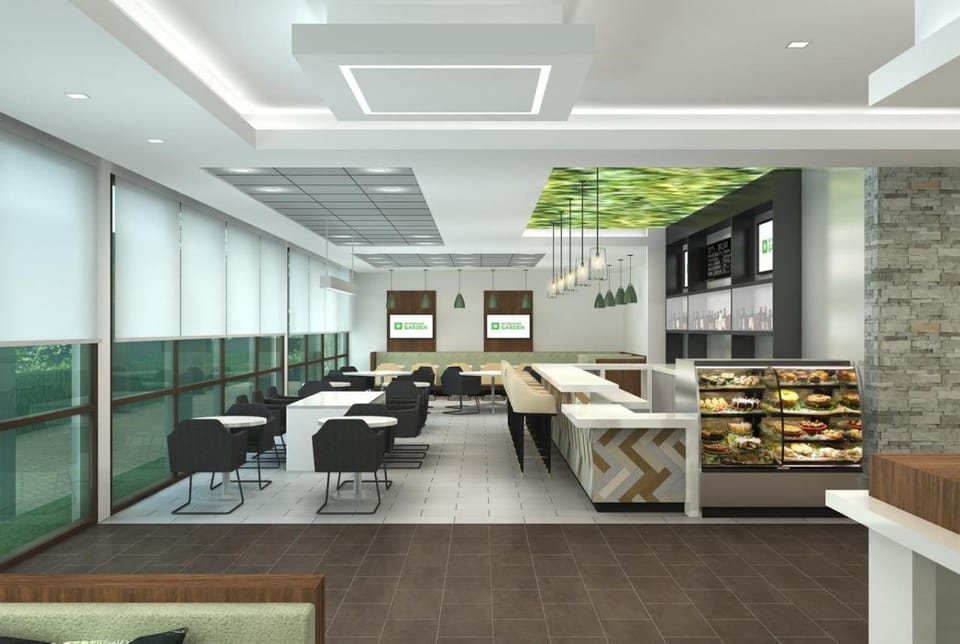 Gather for fresh bites in a sleek, airy café.