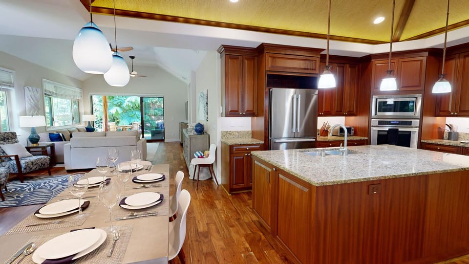 The home has a great open concept floor plan