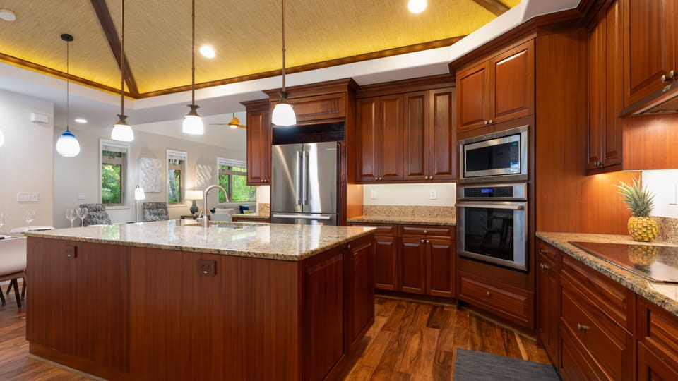 Spacious kitchen with large island for prepping meals