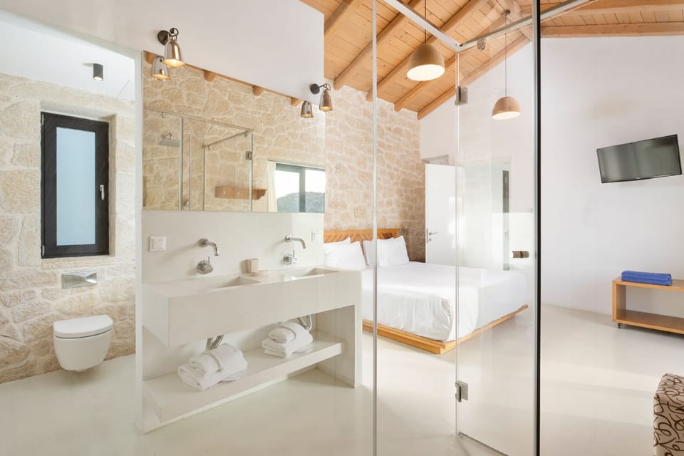 Contemporary double room with in room shower