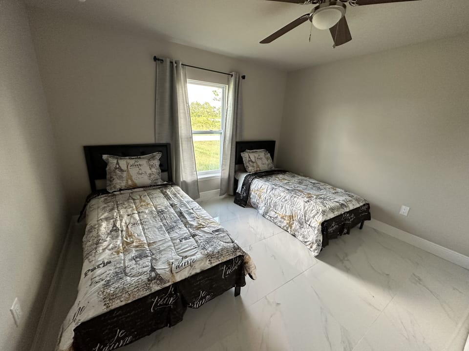 Two twin beds. 