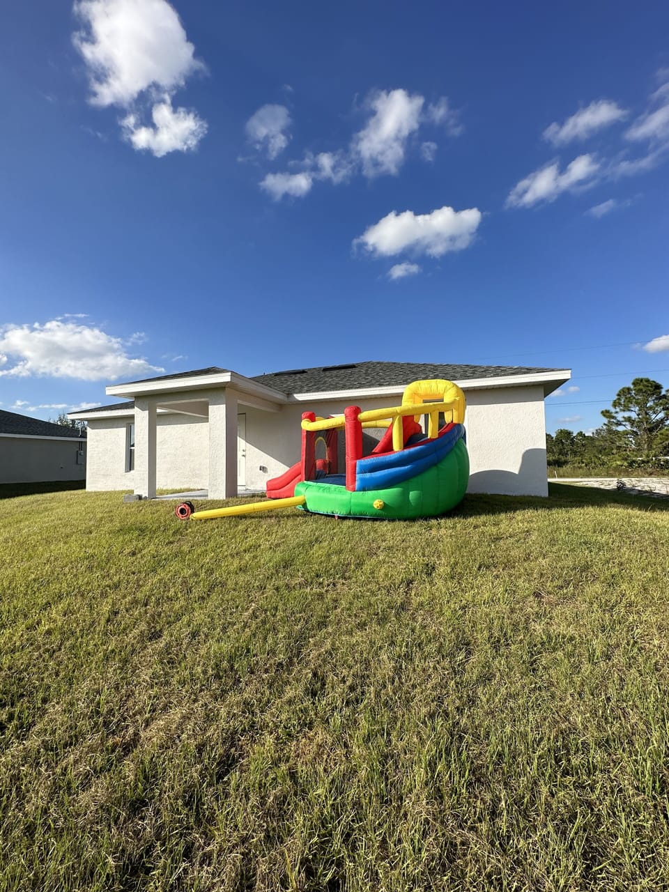 Back yard with kid inflatable (per request) 