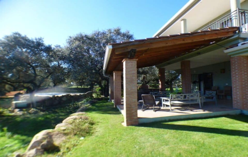 Back terrace and pool