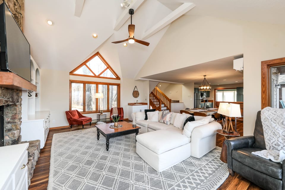 Plenty of room to watch a movie or the game in the living area 