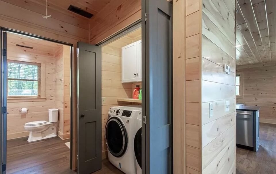 Laundry and
Bathroom with shower