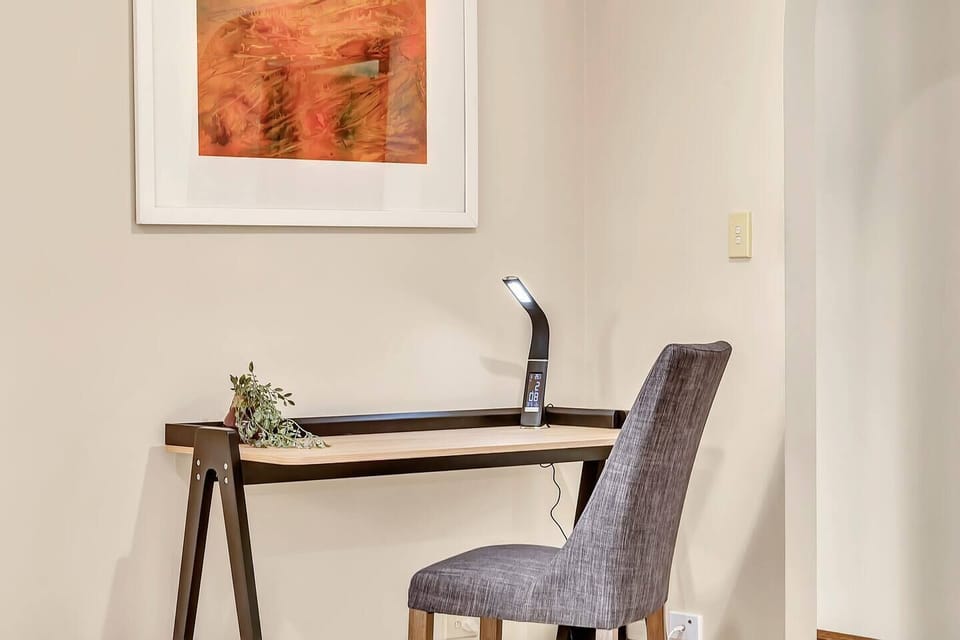  A dedicated workspace within the ruumpus room makes it easy for those needing to set up their laptop.
