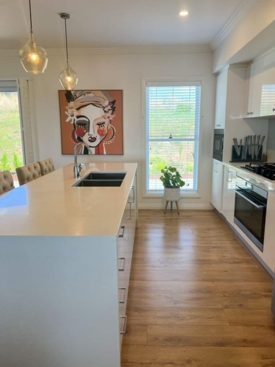 A fully equipped kitchen for guests to cook meals