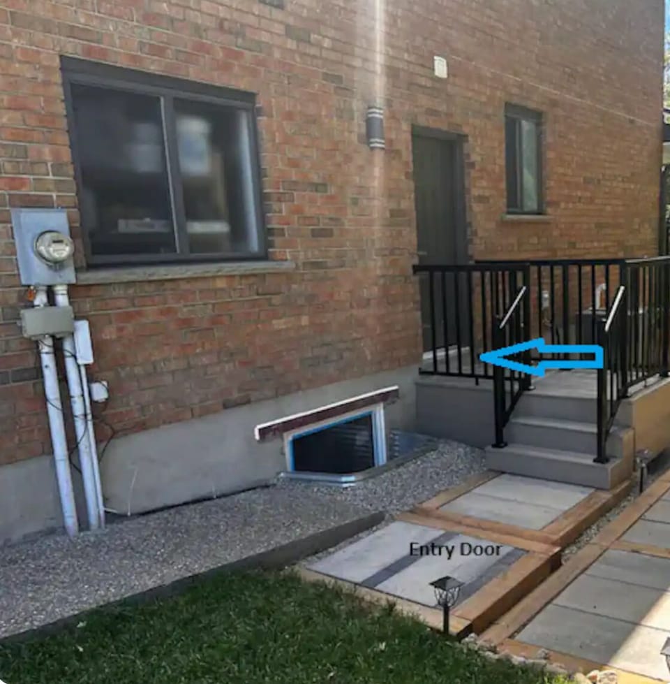 This is your entry and exit door with smart lock access.