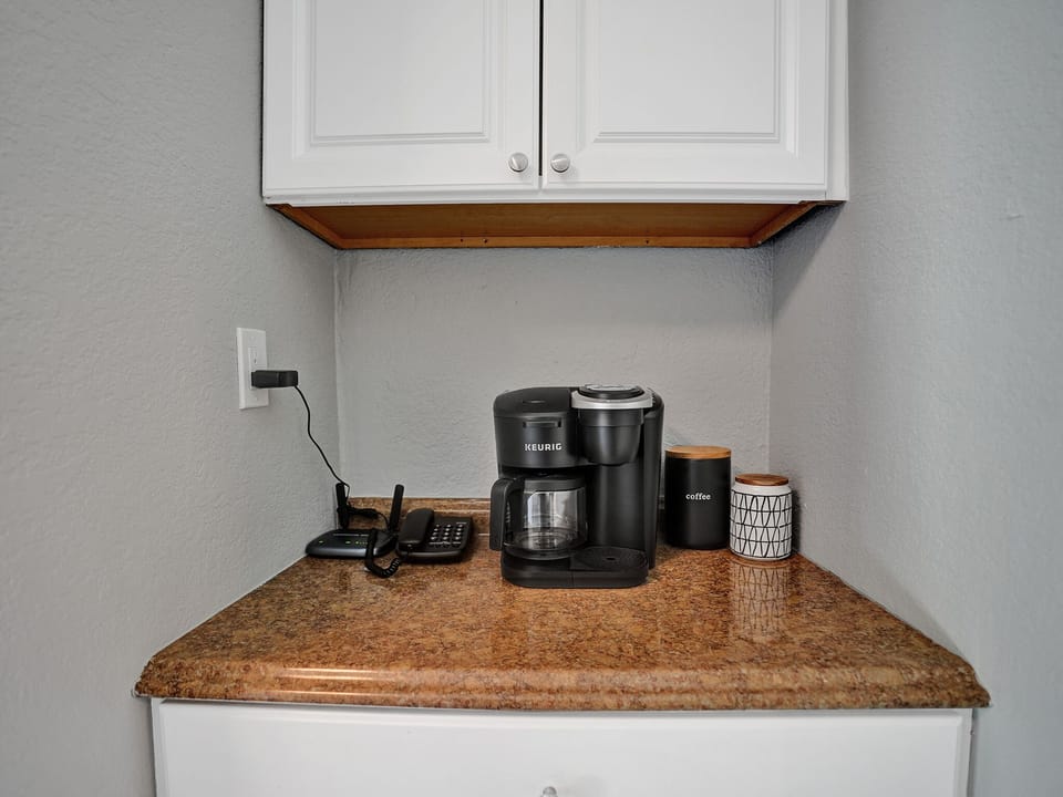 Keurig coffee maker and free coffee available with your stay!