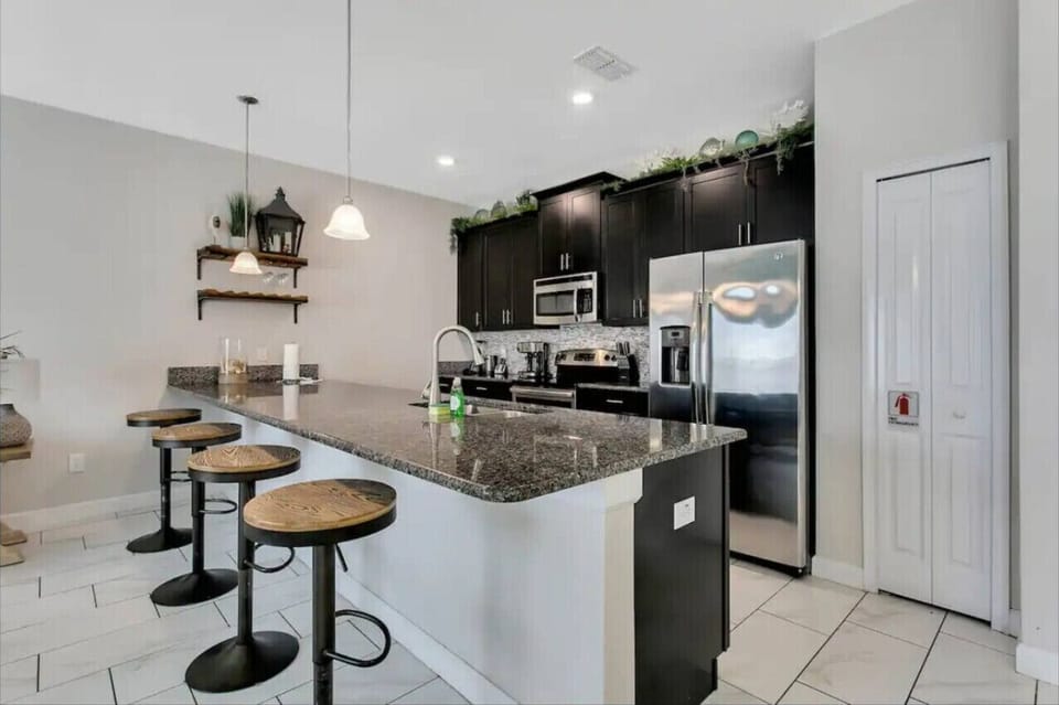 Casual dining made easy at the kitchen counter with seating for four.