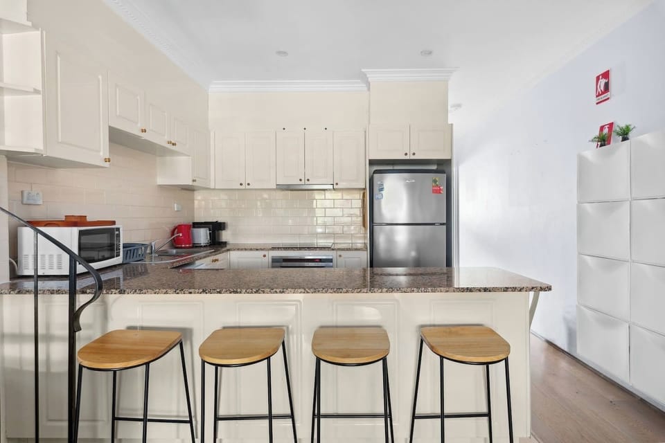 The kitchen is fully-equipped with everything you need to whip up a meal at home. Though with some of Sydney's best dining on your doorstep you may not want to.