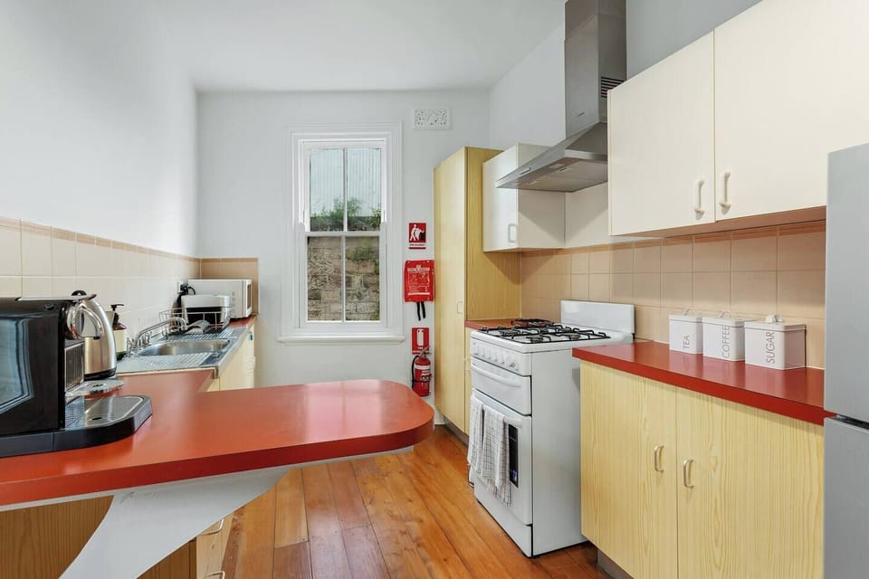 There is a fully-equipped kitchen for your use, with a fridge, oven and stove, toaster, kettle and microwave.