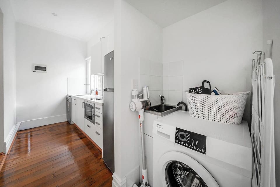 An internal washer is ideal for long-term stays. There's a clothesline at the back of the building where you can hang your clothes. There are also ironing facilities for your use.