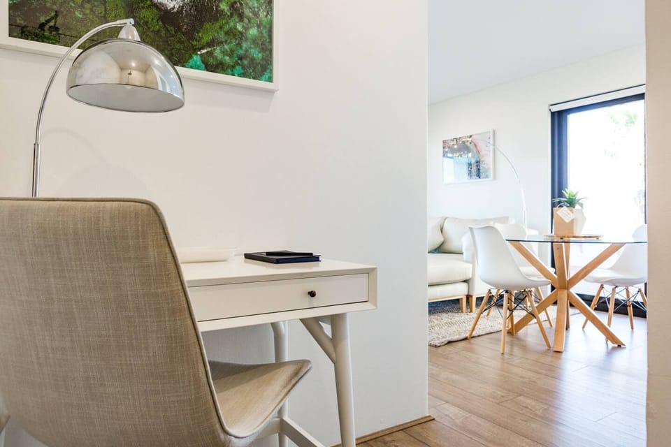 A study desk within the apartment is perfect for those travelling for business or working from home. 
