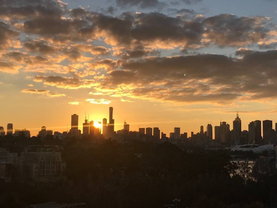 Breathtaking sunset views await from the private patio of your apartment 