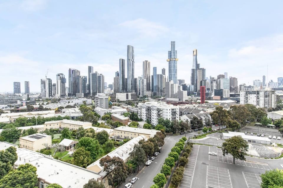 This newly renovated, 12th-floor stay boasts uninterrupted views overlooking the city. 
