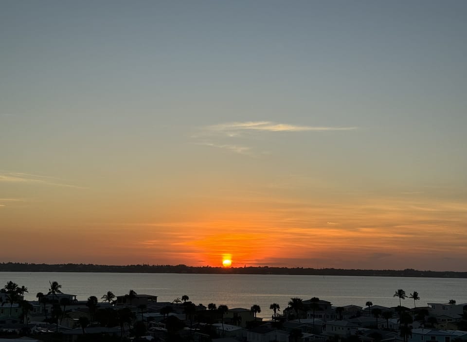 Sunset from front door balcony