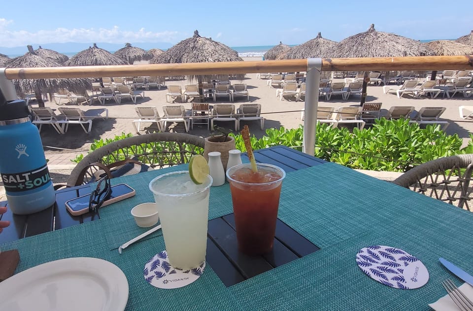 Beach view at lunch