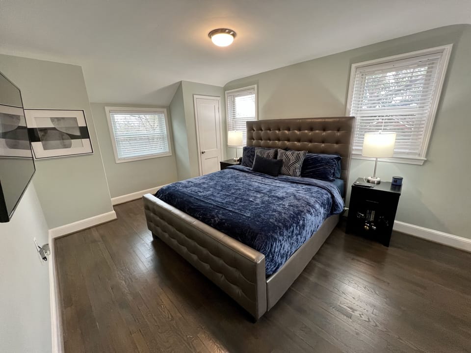 Primary bedroom on top level of home 