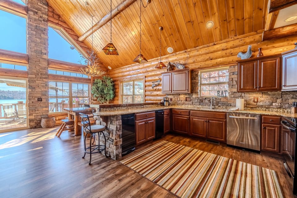 Kitchen area with ice machine.