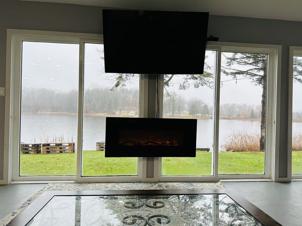 Smart TV with fireplace