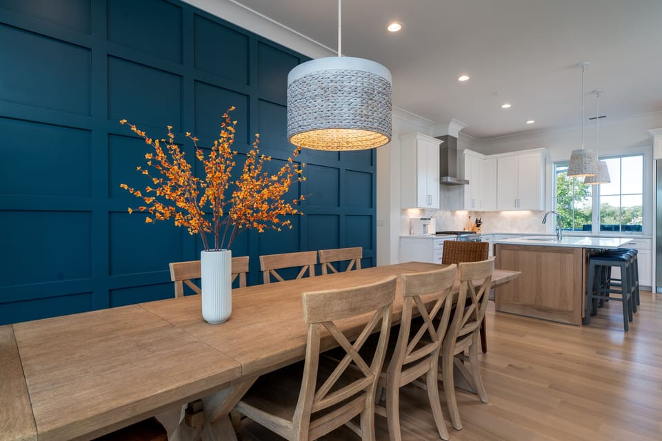 Dining area opens to the kitchen