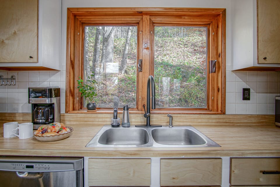 You can look out the kitchen window as you're cleaning the kitchen up!