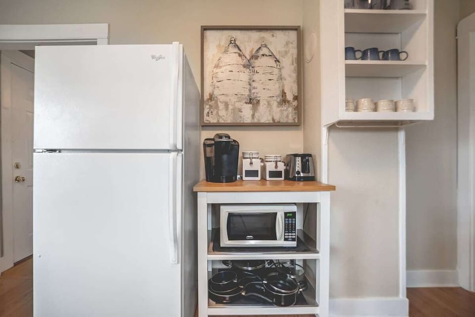Keurig for coffee and tea, along with oatmeal for a quick breakfast!