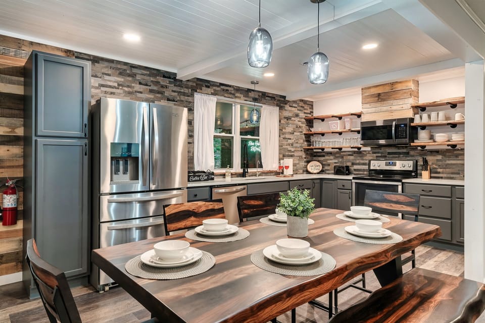 Dining area open to kitchen and living room.