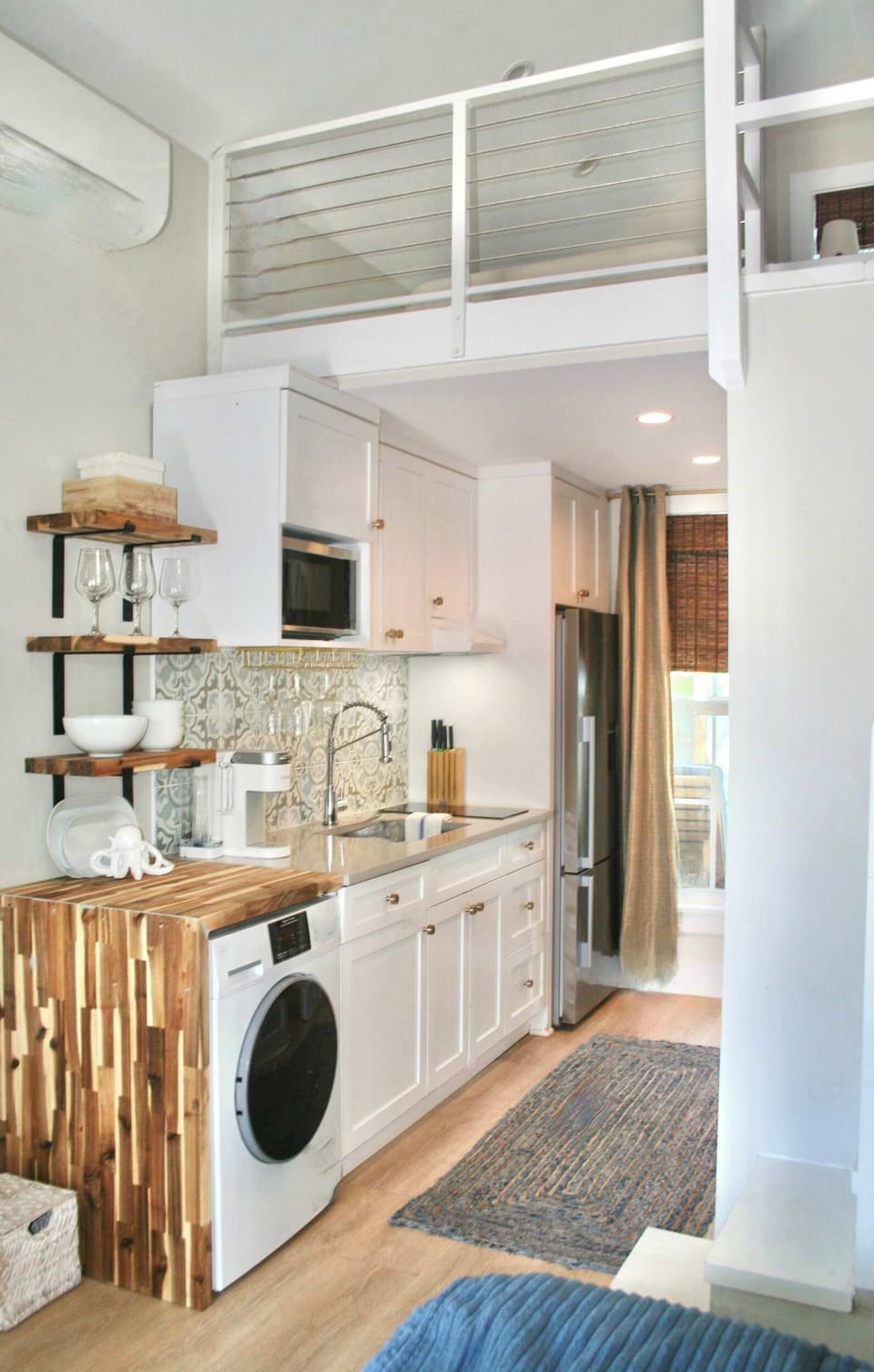 Kitchenette with Laundry and Loft View