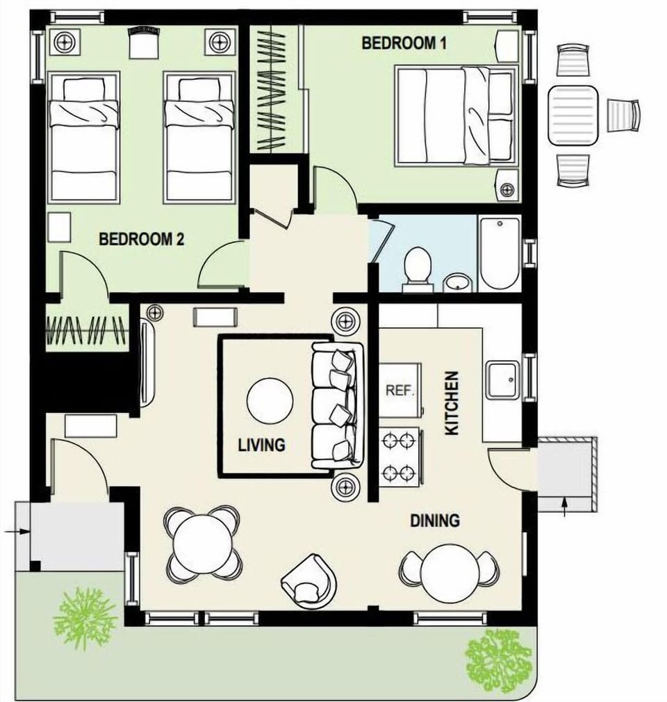 Floor plan of Tamarack Beach | Unit A
