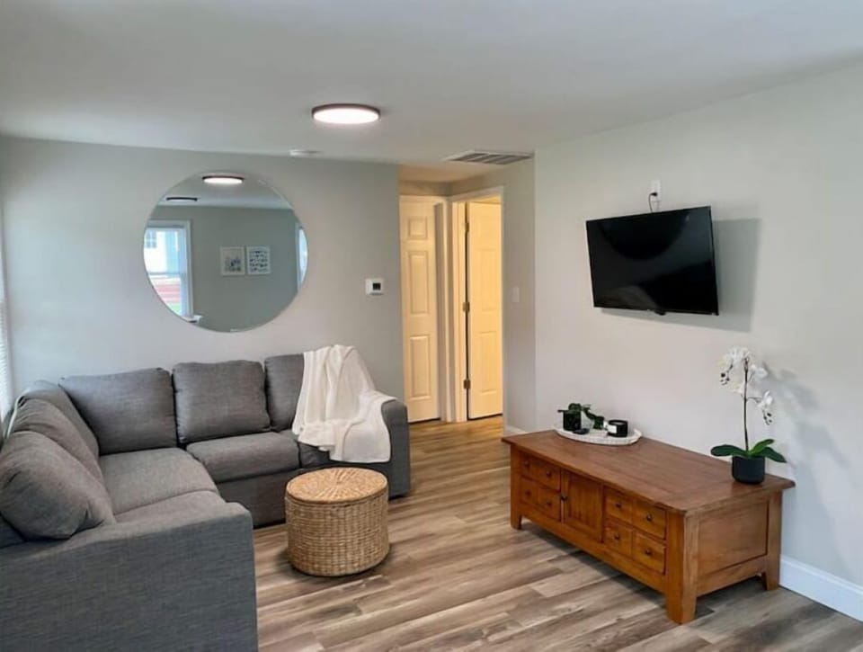 Living room with smart TV