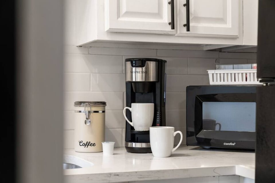 Complimentary coffee bar, spices & cooking amenities are thoughtful extras