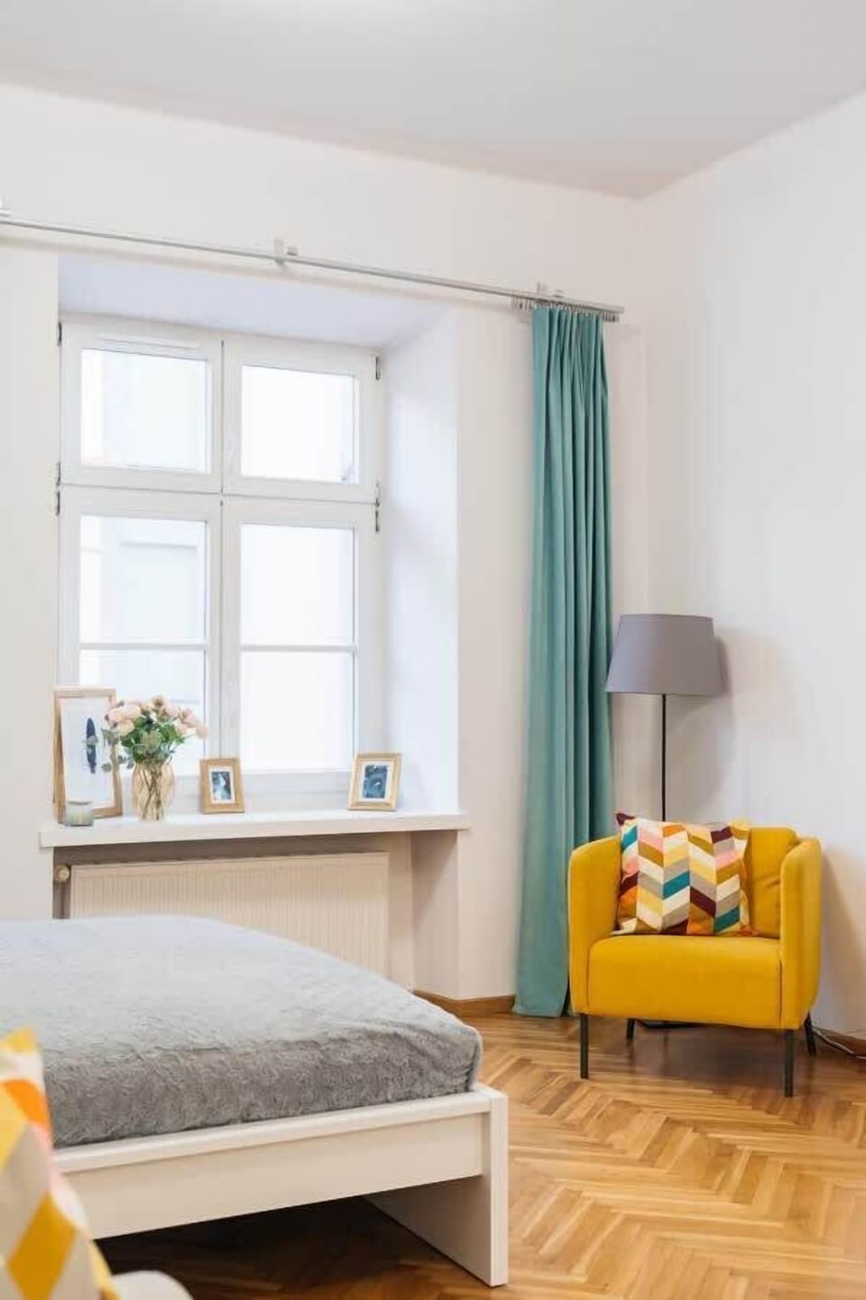 living room, bed