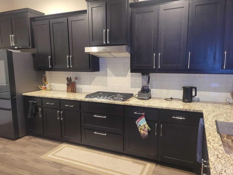 Kitchen with cabinets