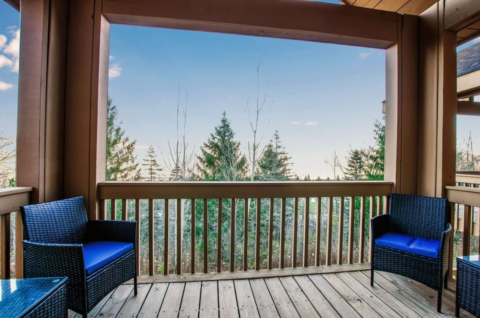 Outdoor patio with chairs