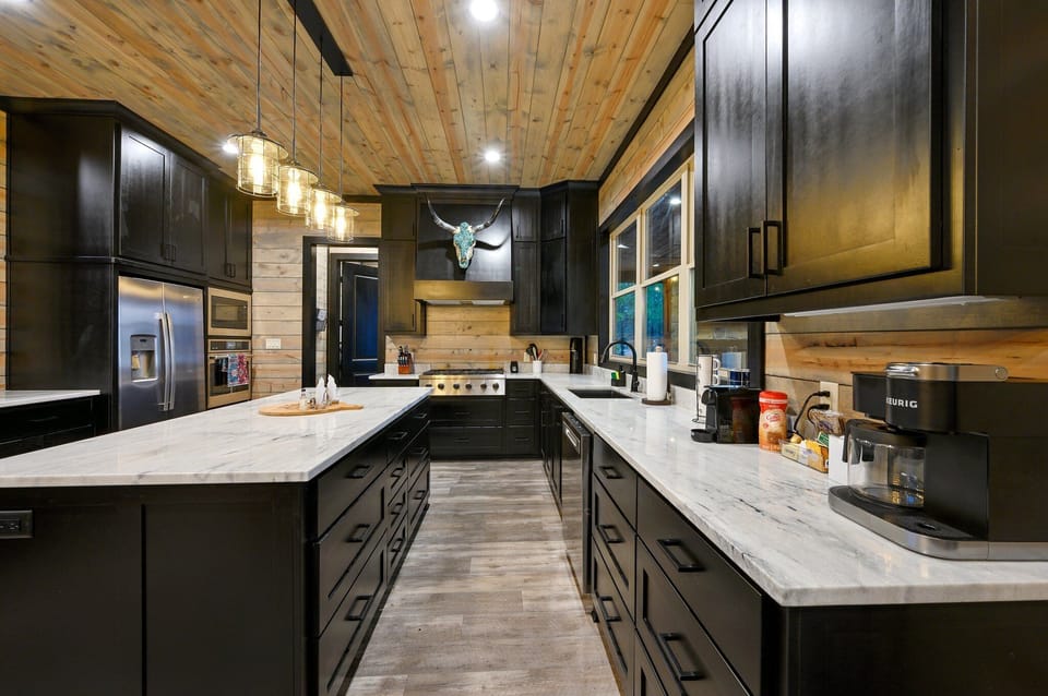 Fully stocked kitchen with everything you need to prepare meals.