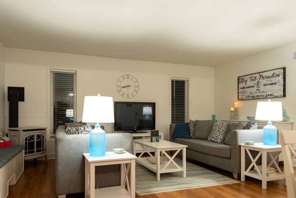 Comfortable living room with fireplace