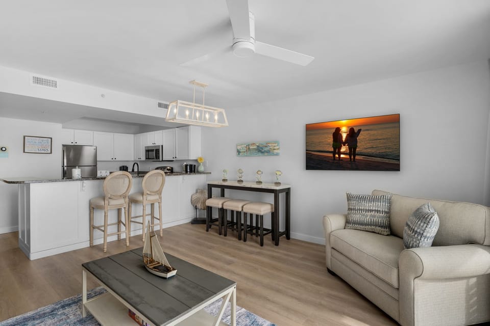 Living room with flat screen TV