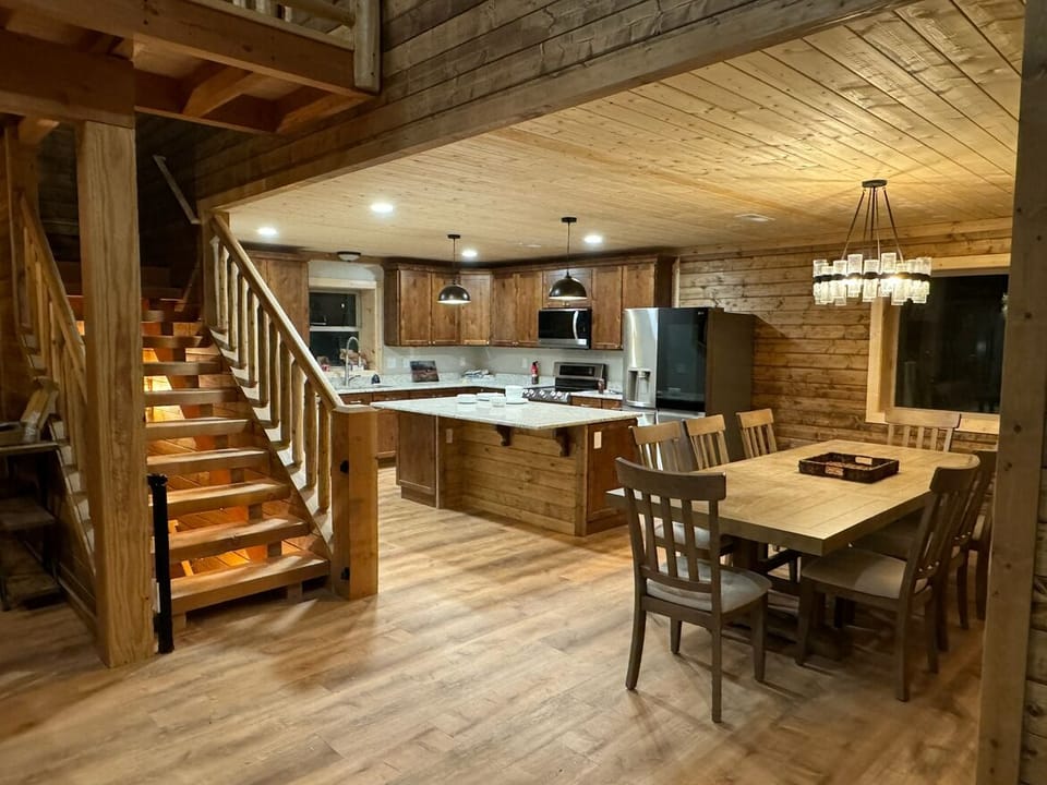 Open-concept kitchen with professional-grade amenities and expansive central island