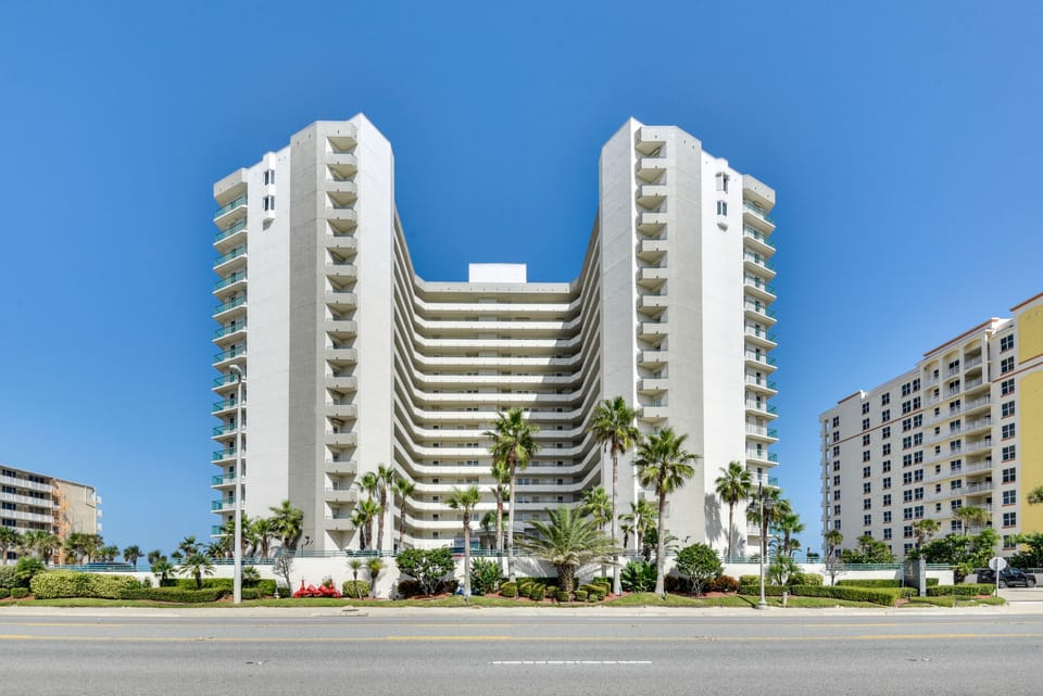 Condo Exterior | Oceanfront | Community Parking Lot (2 Vehicles)