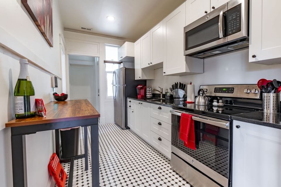 Full size galley style kitchen