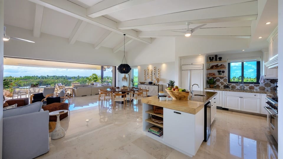 Vaulted Ceilings, Exquisite Marble Flooring Throughout, Full Sliding Glass Wall 