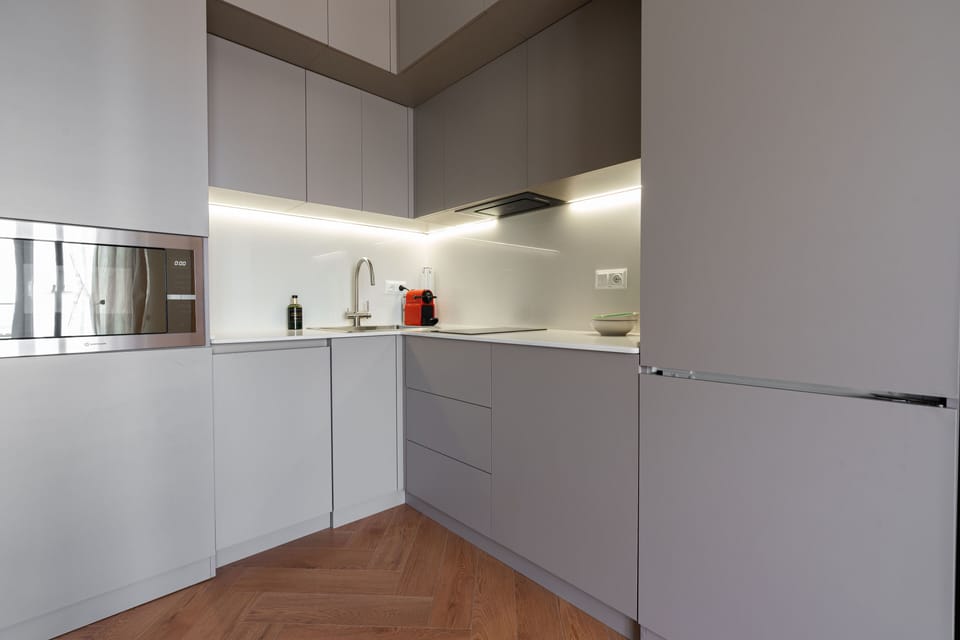 Have everything you need for cooking, microwave, dishwasher and washing machine.