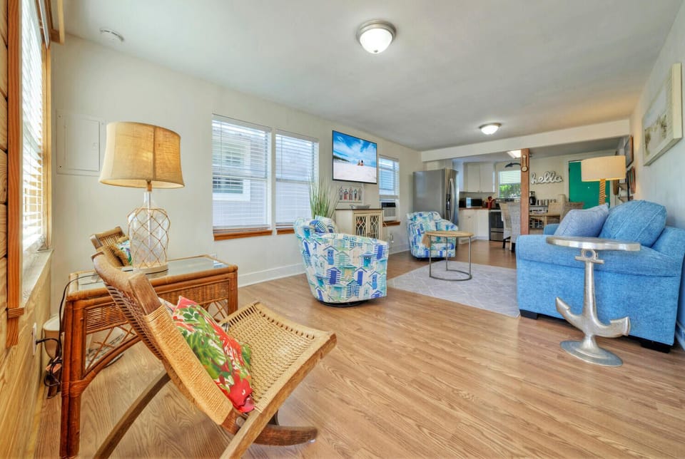 Living room boasts tons of natural light.