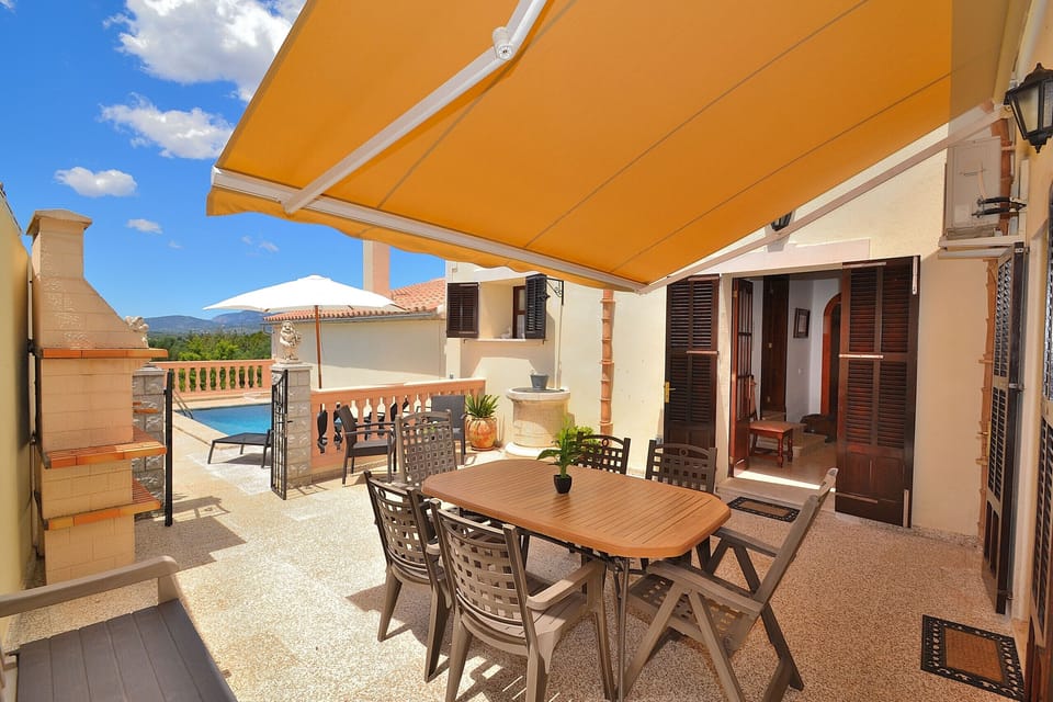 terrace, barbecue, breakfast, dinner, swimming pool, holidays, blue, sunny weather