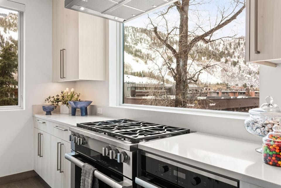 Kitchen with View of Aspen Mountain