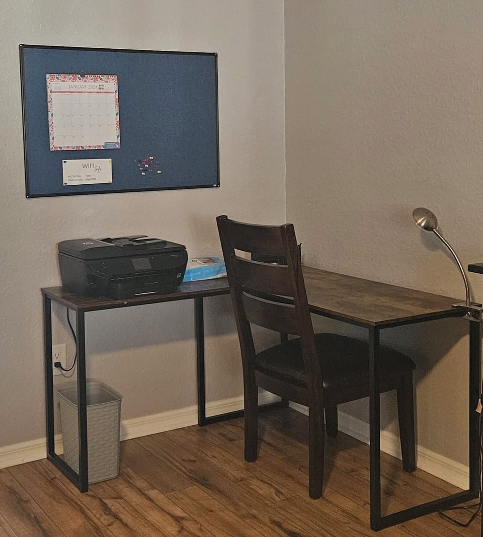 Work station in primary bedroom