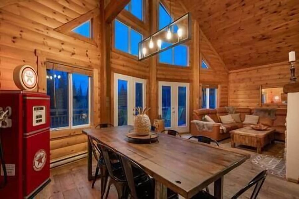 Dining room and living room, evening